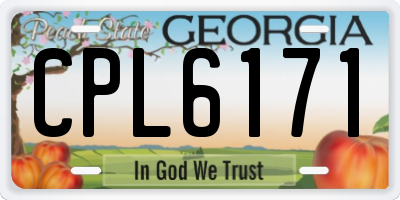 GA license plate CPL6171
