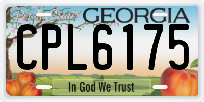 GA license plate CPL6175