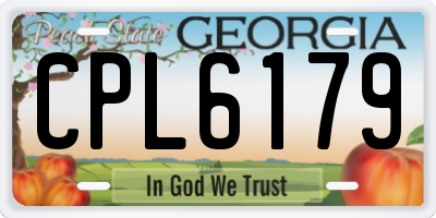 GA license plate CPL6179