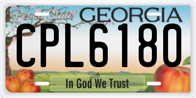 GA license plate CPL6180