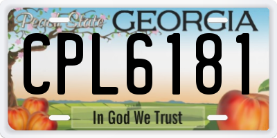 GA license plate CPL6181