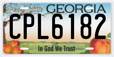 GA license plate CPL6182