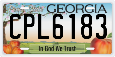 GA license plate CPL6183