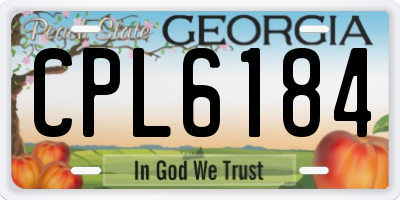 GA license plate CPL6184