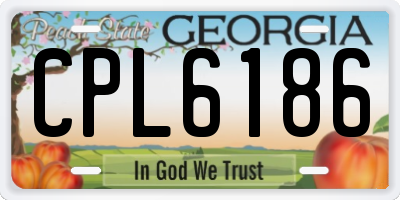 GA license plate CPL6186