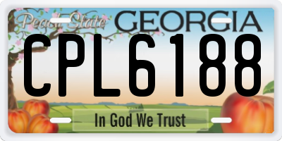 GA license plate CPL6188