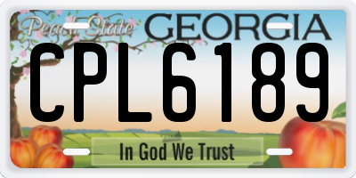 GA license plate CPL6189
