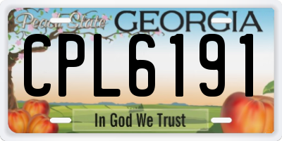 GA license plate CPL6191