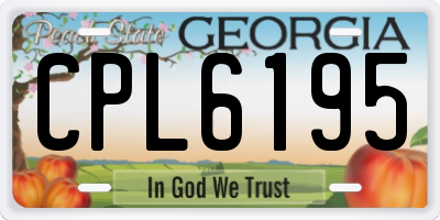 GA license plate CPL6195