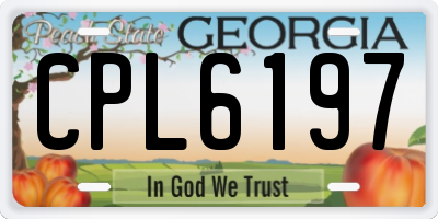 GA license plate CPL6197