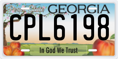 GA license plate CPL6198