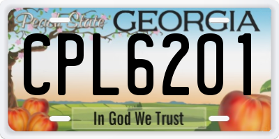 GA license plate CPL6201