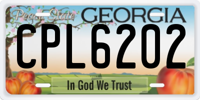 GA license plate CPL6202