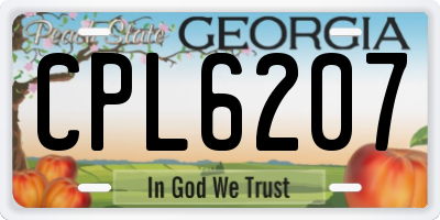 GA license plate CPL6207