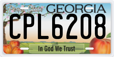 GA license plate CPL6208