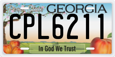 GA license plate CPL6211