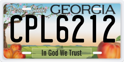 GA license plate CPL6212