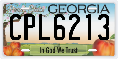 GA license plate CPL6213