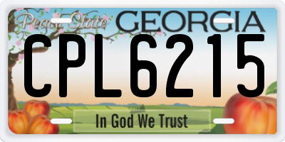 GA license plate CPL6215