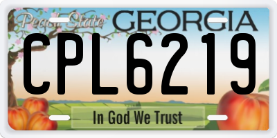 GA license plate CPL6219