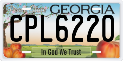 GA license plate CPL6220