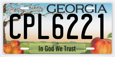 GA license plate CPL6221