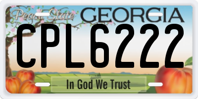 GA license plate CPL6222