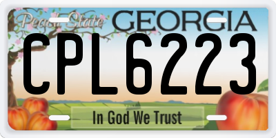 GA license plate CPL6223