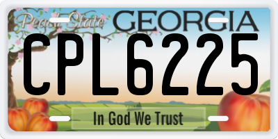GA license plate CPL6225