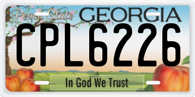 GA license plate CPL6226