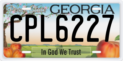 GA license plate CPL6227