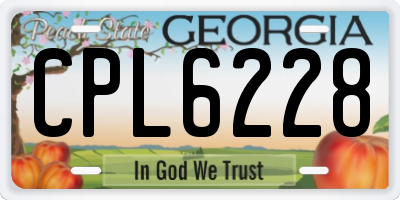 GA license plate CPL6228