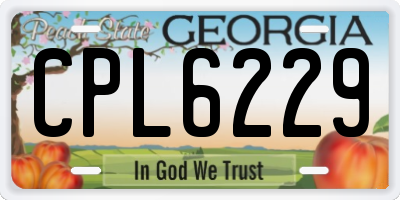 GA license plate CPL6229