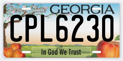 GA license plate CPL6230