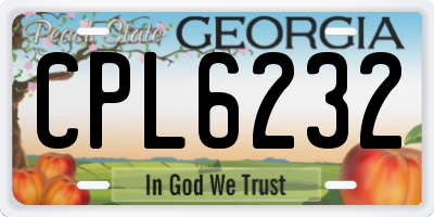 GA license plate CPL6232