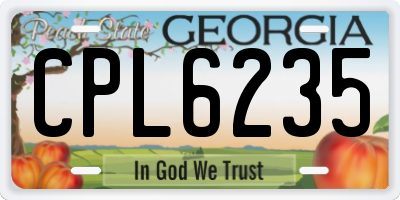 GA license plate CPL6235