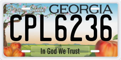 GA license plate CPL6236