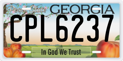 GA license plate CPL6237