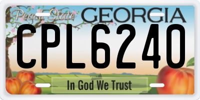 GA license plate CPL6240