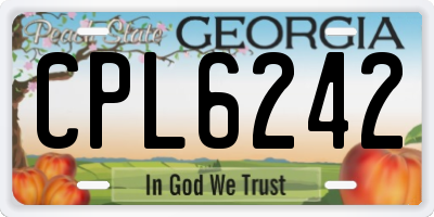 GA license plate CPL6242