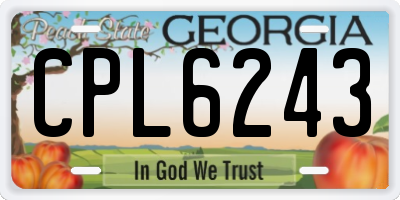 GA license plate CPL6243