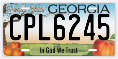 GA license plate CPL6245