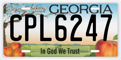GA license plate CPL6247