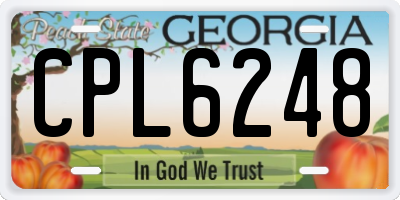 GA license plate CPL6248