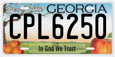 GA license plate CPL6250