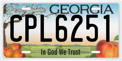 GA license plate CPL6251