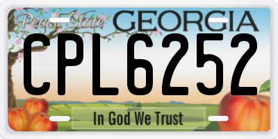 GA license plate CPL6252