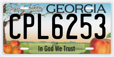 GA license plate CPL6253