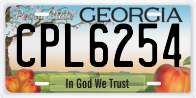 GA license plate CPL6254
