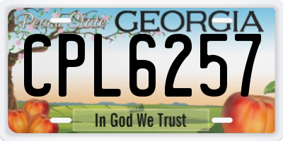 GA license plate CPL6257